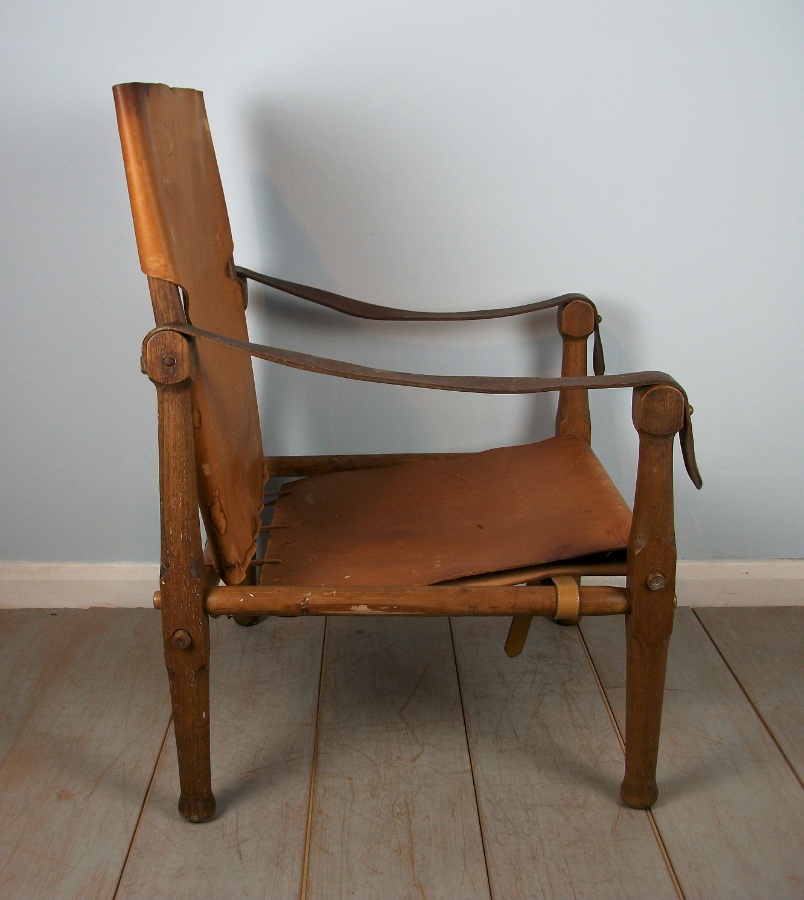 	English Oak Military Roorkhee Campaign Chair